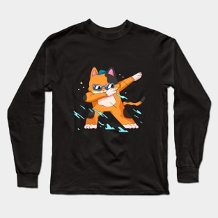 swag cat dabbing Long Sleeve T-Shirt